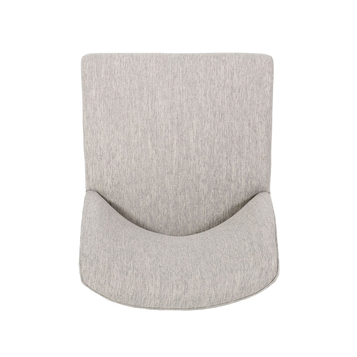 Modern dining chair in light gray fabric upholstery with rounded back on Tampa Home & Garden Store
