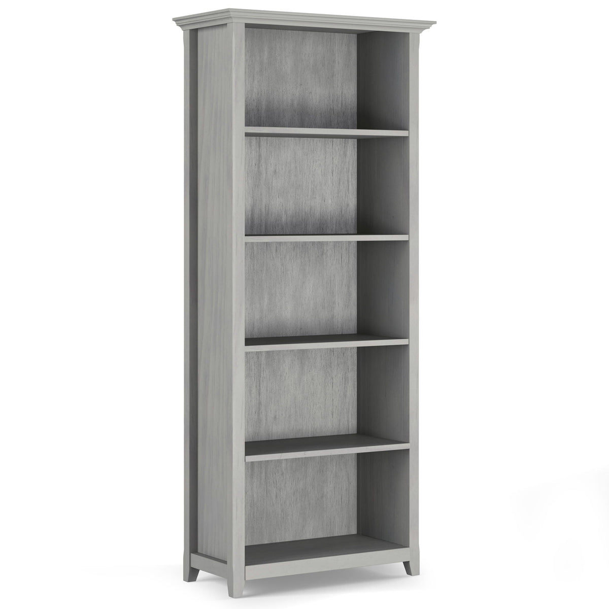 Amherst Wooden Bookcase with Adjustable Shelves in light gray wood by HouseOfZazla on Tampa Home & Garden Store