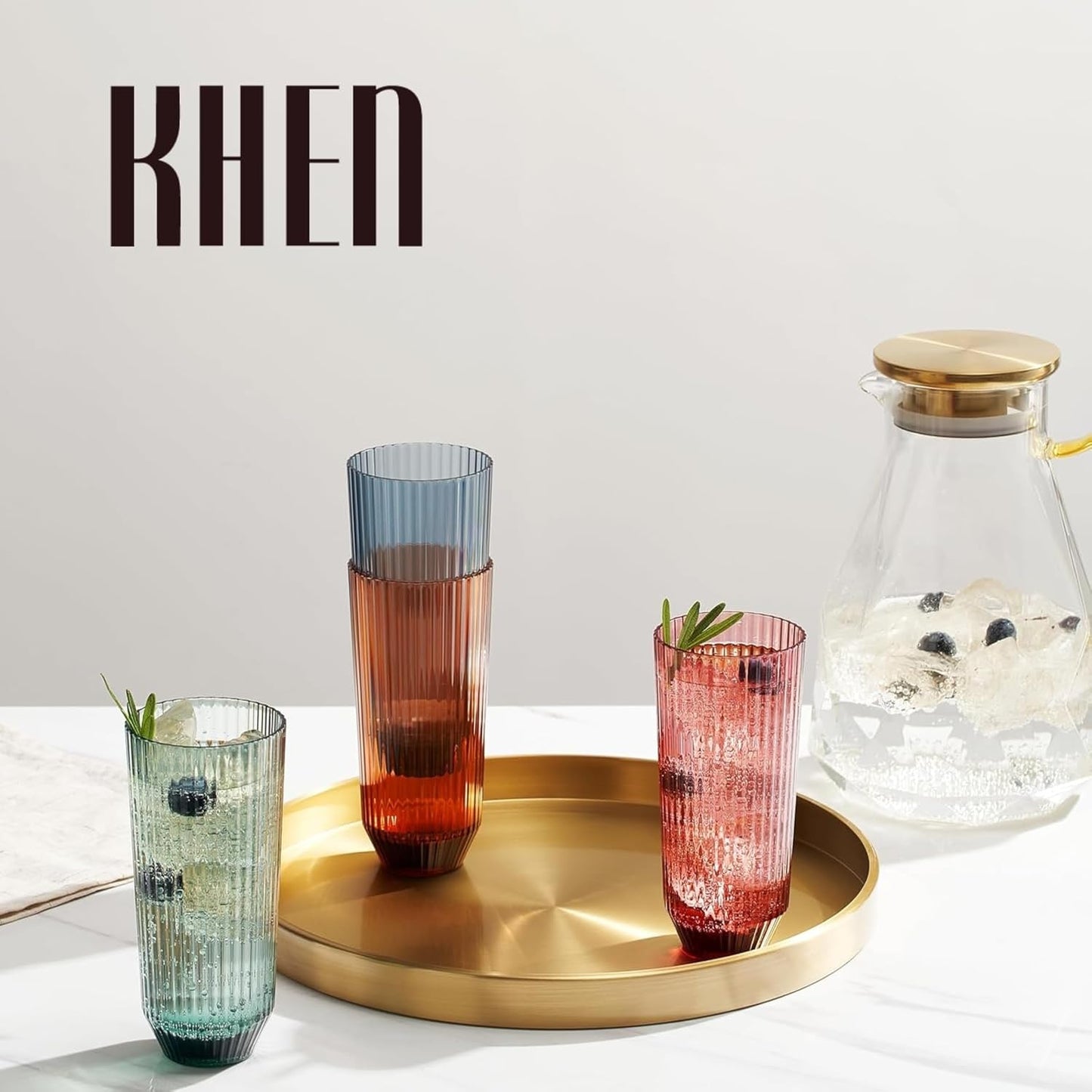 Durable And Shatterproof Ribbed Drinking Glasses