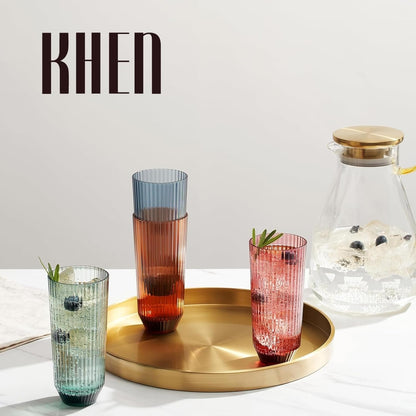 Durable And Shatterproof Ribbed Drinking Glasses