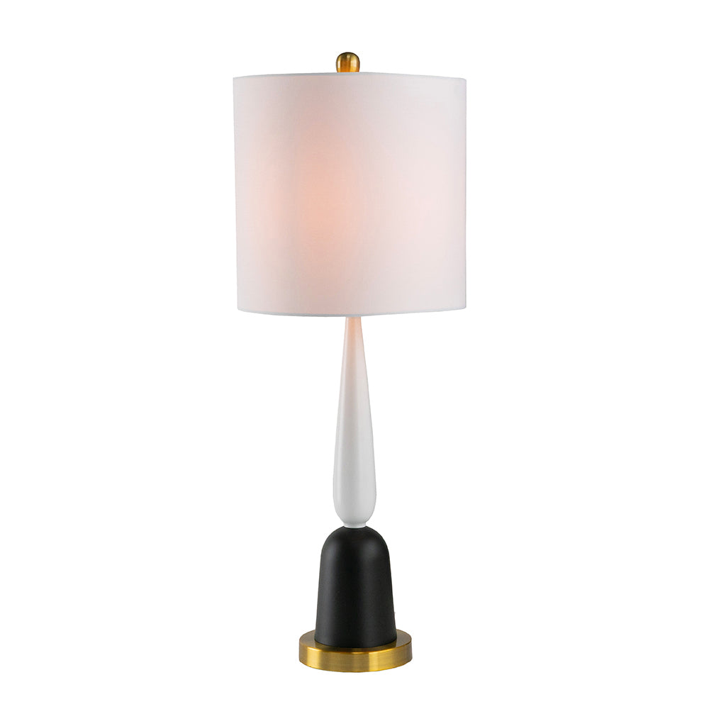 Teardrop Silhouette Table Lamp white shade, black base with gold accents HouseOfZazla on Tampa Home & Garden Store