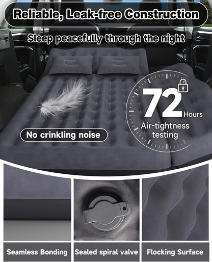 Umbrauto backseat car air mattress, 75cm wide inflatable bed with pump and pillows, black on Tampa Home & Garden Store