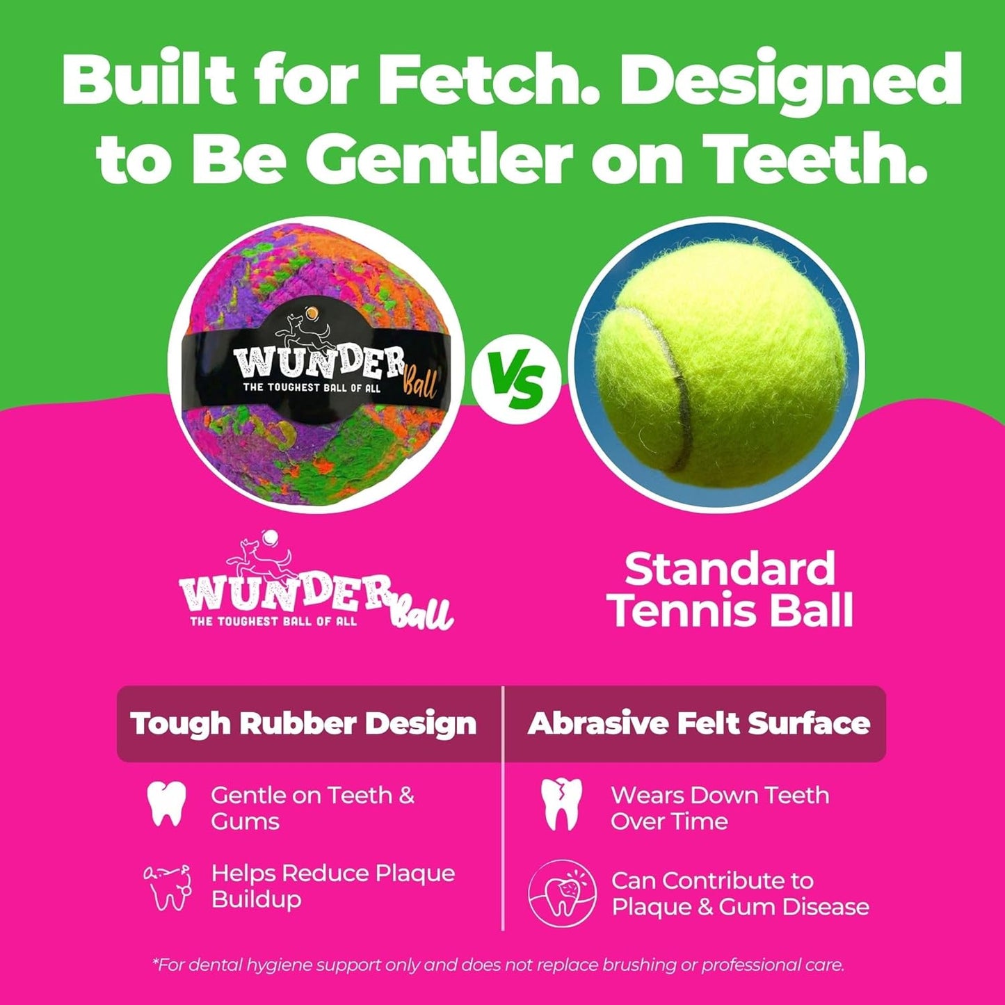 WUNDERball Fetch Toy Natural Rubber Ball For Dogs