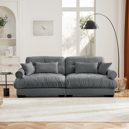 Large Modern Sofa With Cloud Comfort And Pillows