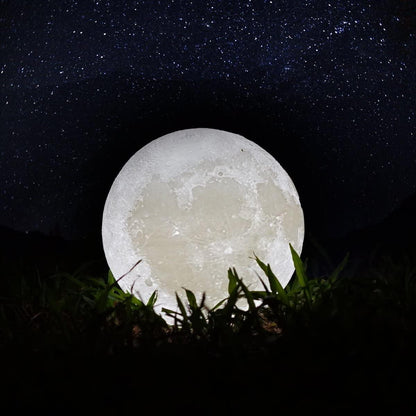 Moon lamp night light with 3D-printed lunar surface and warm white glow Stevvex on Tampa Home & Garden Store