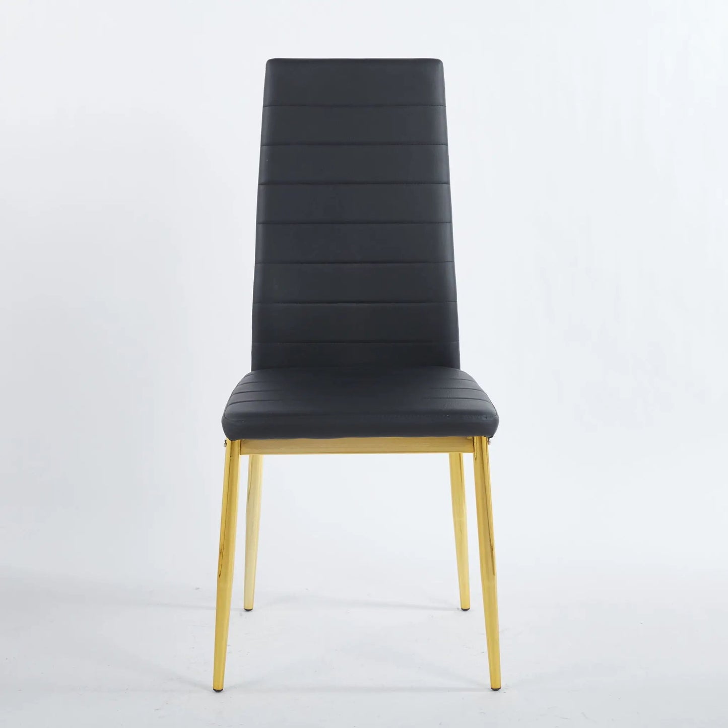 Elegant Legs Dining Chair set of 4 black leatherette with gold legs Unique Piece Furniture on Tampa Home & Garden Store