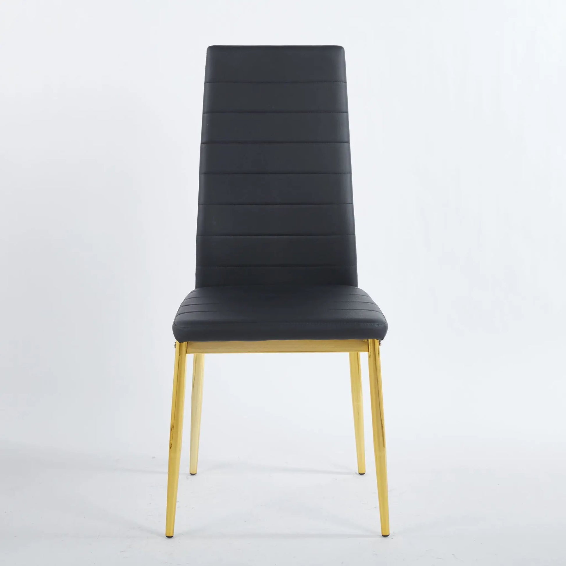 Elegant Legs Dining Chair set of 4 black leatherette with gold legs Unique Piece Furniture on Tampa Home & Garden Store