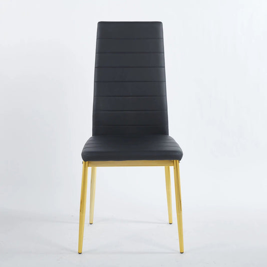 Elegant Legs Dining Chair set of 4 black leatherette with gold legs Unique Piece Furniture on Tampa Home & Garden Store