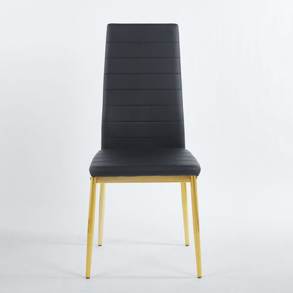 Elegant Legs Dining Chair set of 4, black faux leather with wood legs by HouseOfZazla on Tampa Home & Garden Store