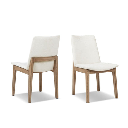 Light beige dining chairs with a natural reclaimed pine wood frame, set of 2 by HouseOfZazla on Tampa Home & Garden Store