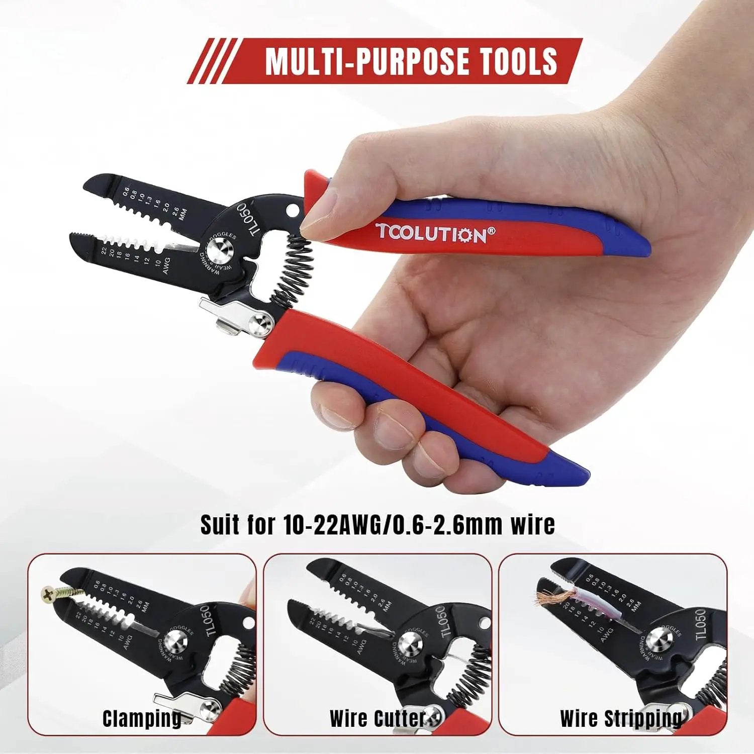 Wire stripper and cutter Kings Outdoor Lighting with red/blue grip for 10-22 AWG on Tampa Home & Garden Store