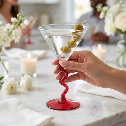 Spiral Stem Martini Glasses and Premium Barware