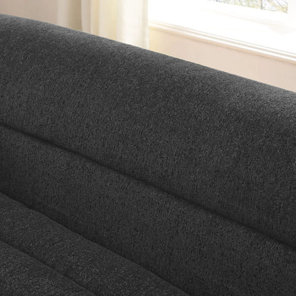 U-shaped modular sectional sofa fabric close-up in dark gray textured upholstery 2-piece set on Tampa Home & Garden Store