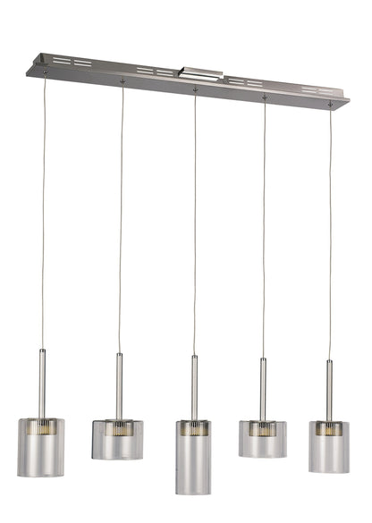 Polished and Clear Glass Led Island Pendant