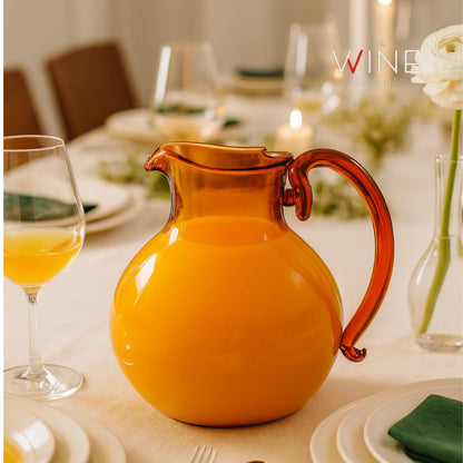 Handmade Murano Amber Glass Jug And Pitcher