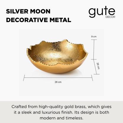 Gold Brass Half Moon Decorative Centerpiece Bowl