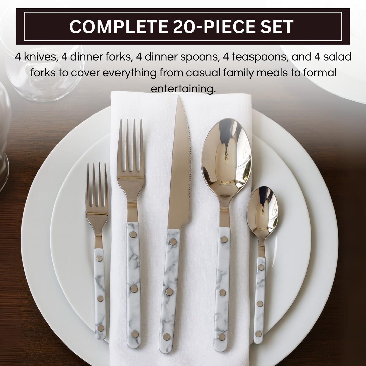 Twenty Piece Premium Stainless Steel Flatware