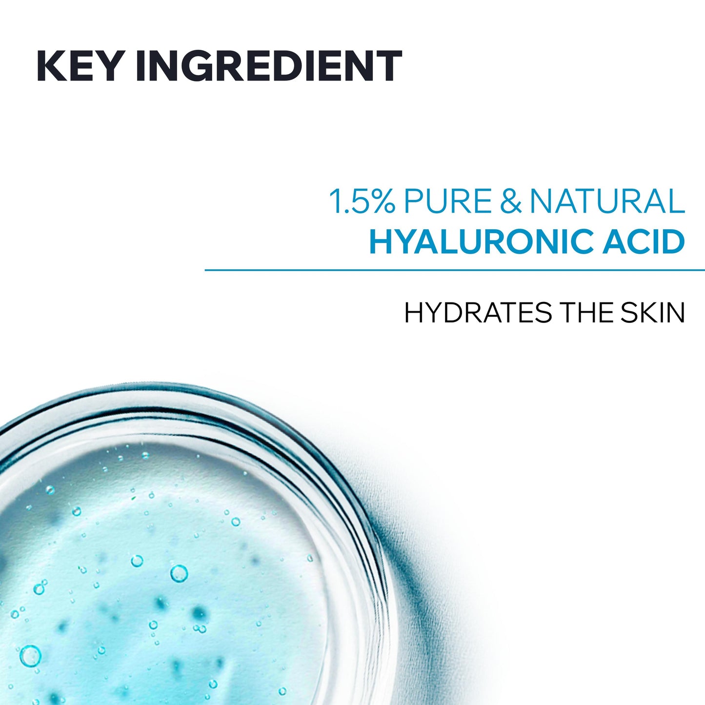 Face cream jar with blue liquid and water droplets; hyaluronic acid key ingredient text visible on Tampa Home & Garden Store