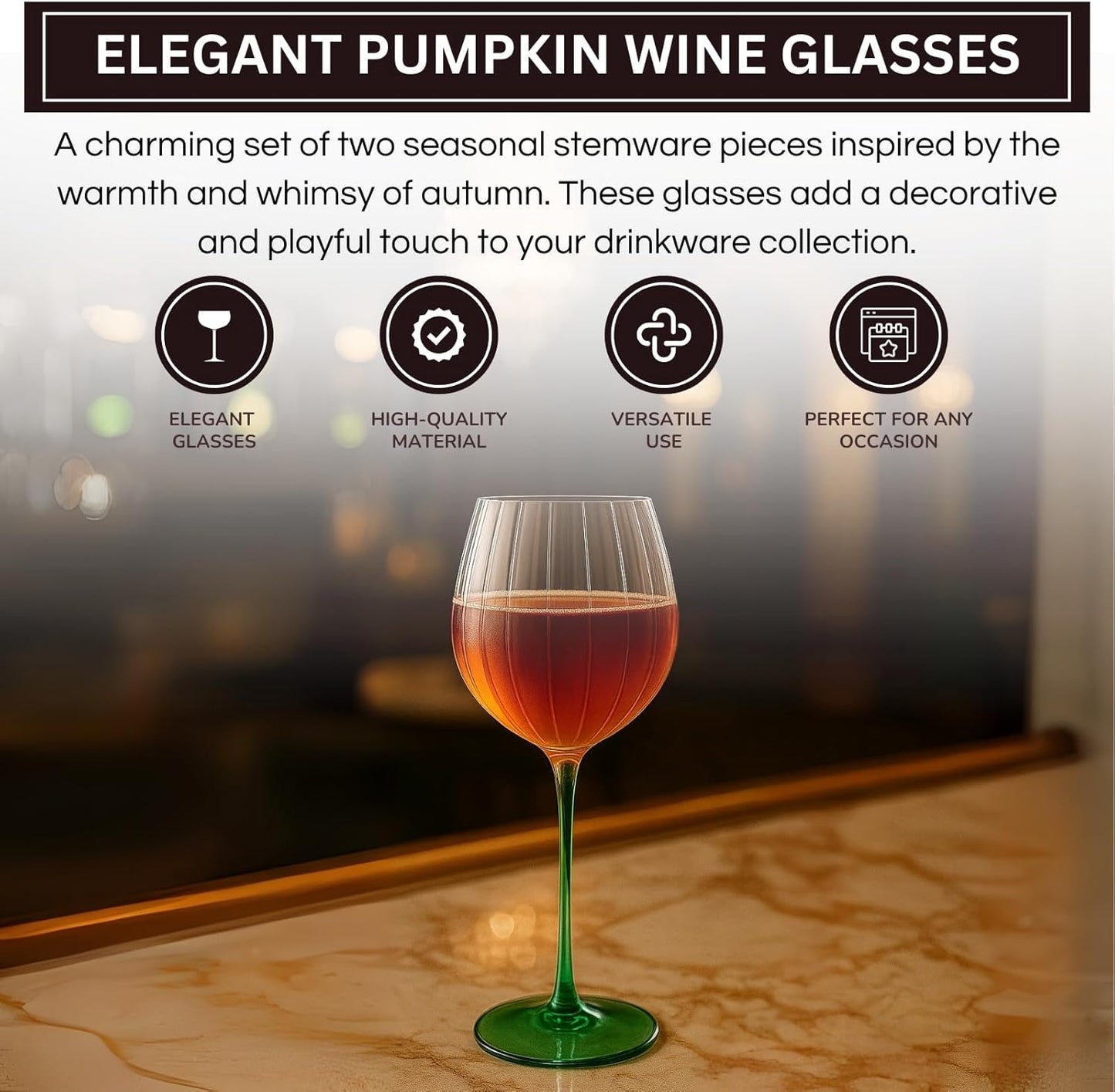 Lightweight Pumpkin Wine Glasses For a Cozy Party