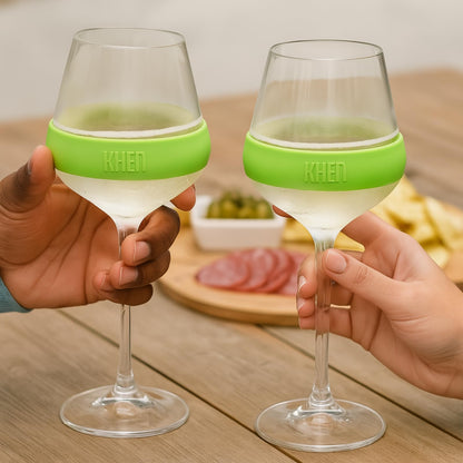 Set of 2 Stemmed Cooling Acrylic Wine Glasses