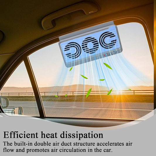 EcoVent | Solar Car Window Fan with Dual-Duct Airflow System | Efficient Ventilation for Comfortable Driving - Tampa Home & Garden Store