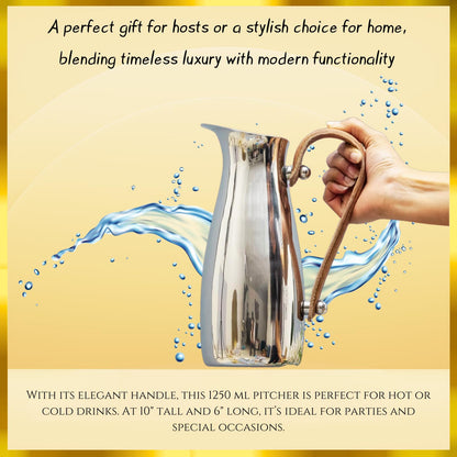 Stainless Steel Water Pitcher and Leather Handle