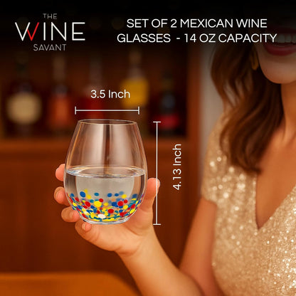 Hand Blown Mexican Wine Glasses And Festive Flair