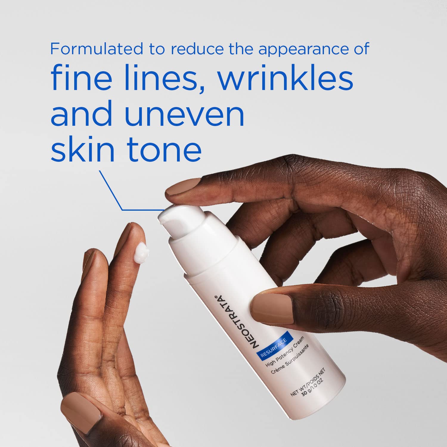 Neostrata Resurface face cream bottle with pump, white packaging, blue label glycolic acid on Tampa Home & Garden Store