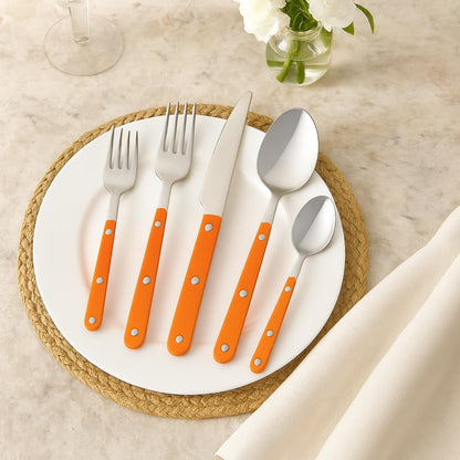 Premium 20 Piece Orange Stainless Steel Flatware