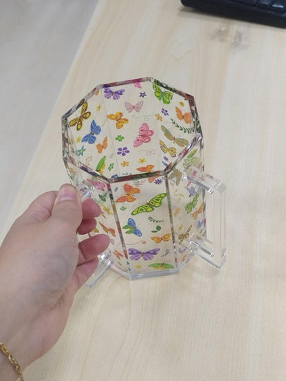 Butterfly Acrylic Washing Cup with Dual Handles