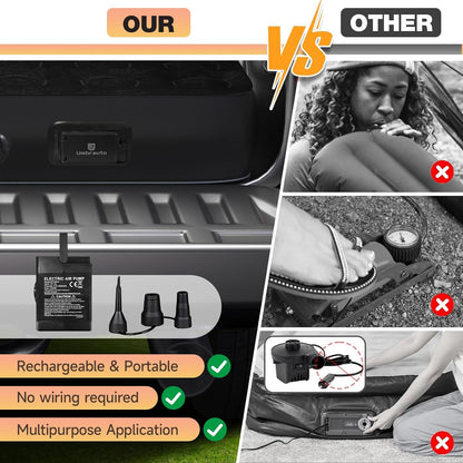 Umbrauto full-size truck bed air mattress 5.5-5.8ft with detachable pump, black/grey on Tampa Home & Garden Store