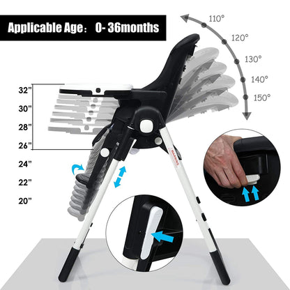 4-in-1 High Chair–Booster Seat with Adjustable Height and Recline