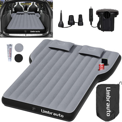 Umbrauto SUV air mattress gray with built-in headrests and pump kit on Tampa Home & Garden Store