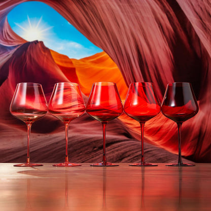 Large Khen Set of 5 Gradient Wine Glasses