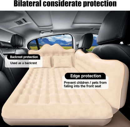 Backseat air mattress beige for SUV/Truck, thick cushion with edge protection on Tampa Home & Garden Store