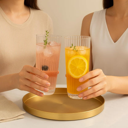 Khen Acrylic Ribbed Drinking Glasses Set of 2