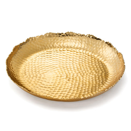 Gold Hammered Aluminum Bowl and Home Centerpiece