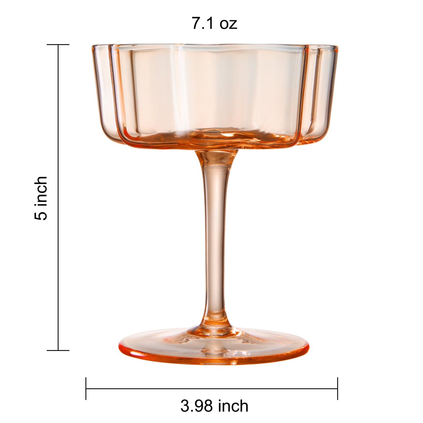 Flower Wave Coupe Cocktail Glasses Set of 5
