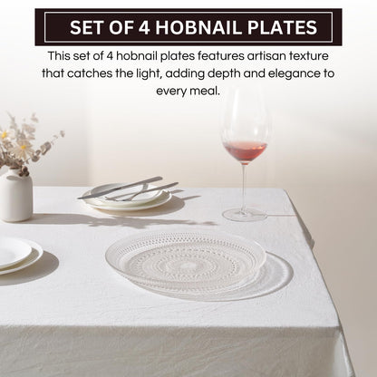 Clear Glass Hobnail Charger Plates and Set