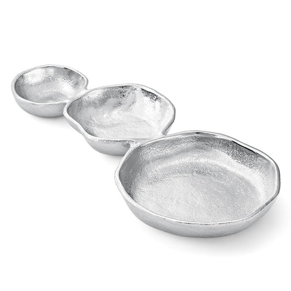 Cluster of Bright Silver Decorative Snack Bowls