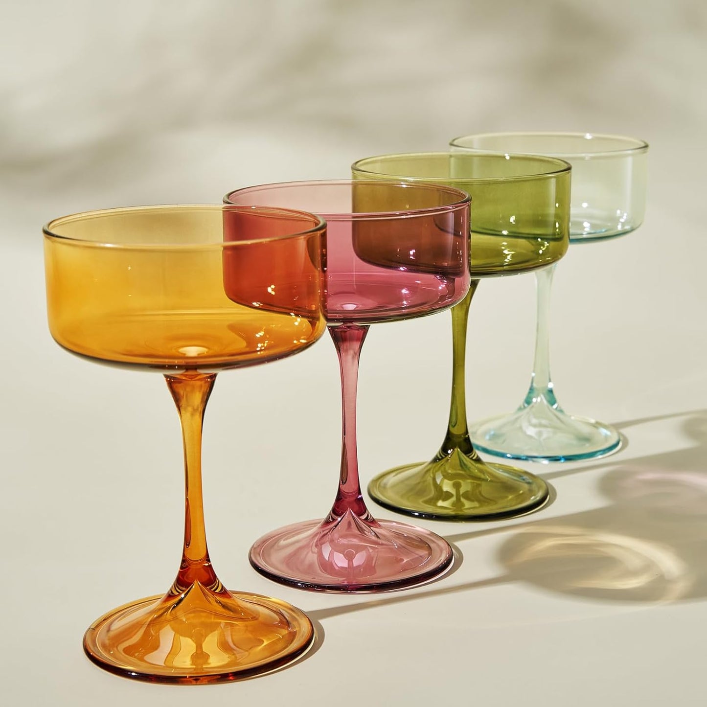 Khen Premium Four Multicolor Champagne Coupe Set