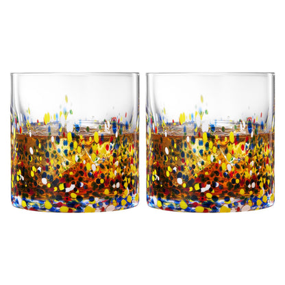 Hand Blown Mexican Confetti Glass And Drinkware