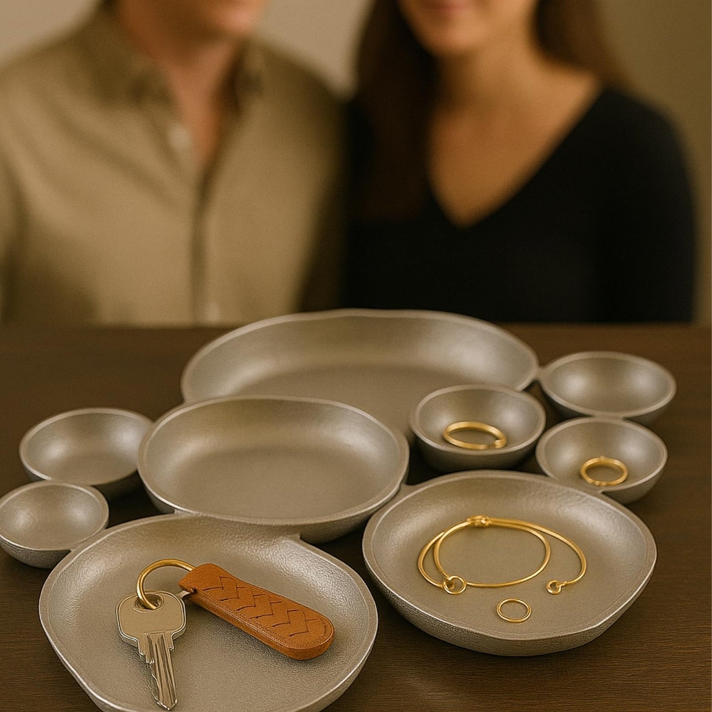 Cluster Silver And Brass Decorative Bowls