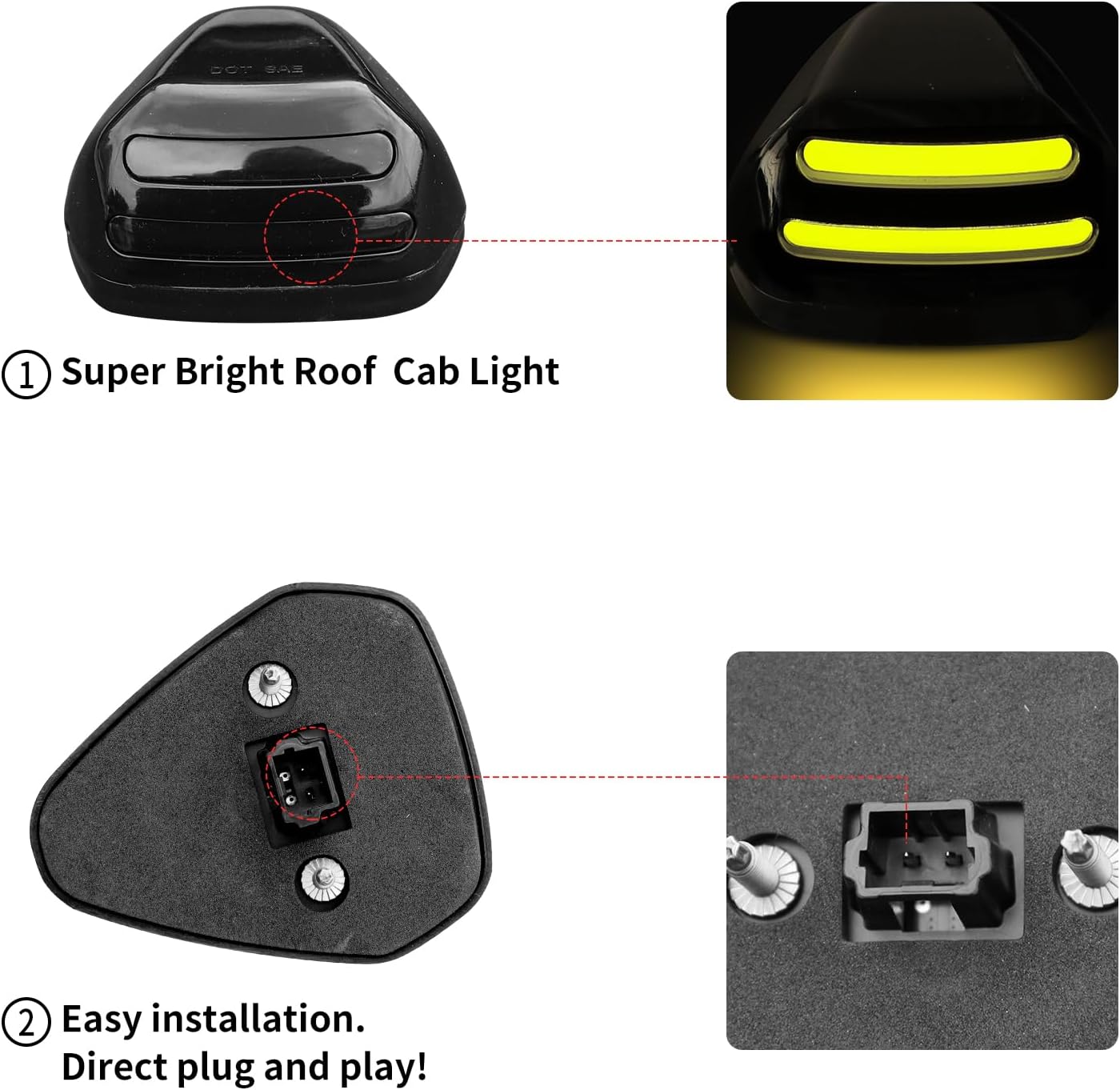 Ford F250 Super Duty smoked amber slim LED roof cab lights, exterior lighting by AutoLEDTech on Tampa Home & Garden Store