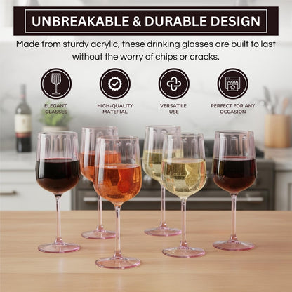 Lucia Acrylic Stemmed Goblets in Lilac Set of 6