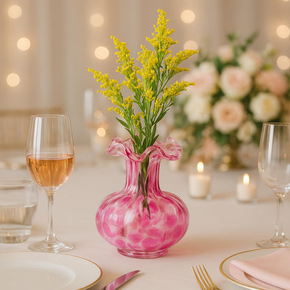 Soft Pink Glass Flower Vase and Spring Decor