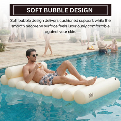 White and Inflatable Cushioned Bubble Lounger