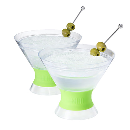 Set Of Two 10 Oz Cooled Acrylic Martini Glasses