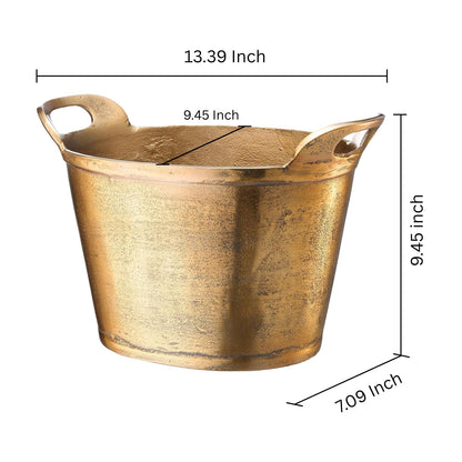 Golden Double Walled Ice Bucket and Cooler Set