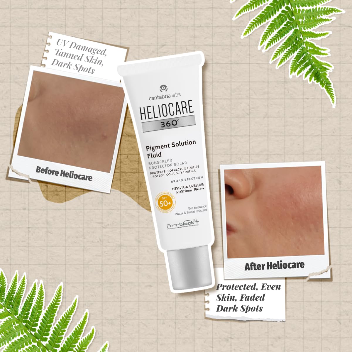 Heliocare 360° Pigment Solution Fluid SPF50+ sunscreen; water-resistant, non-greasy on Tampa Home & Garden Store